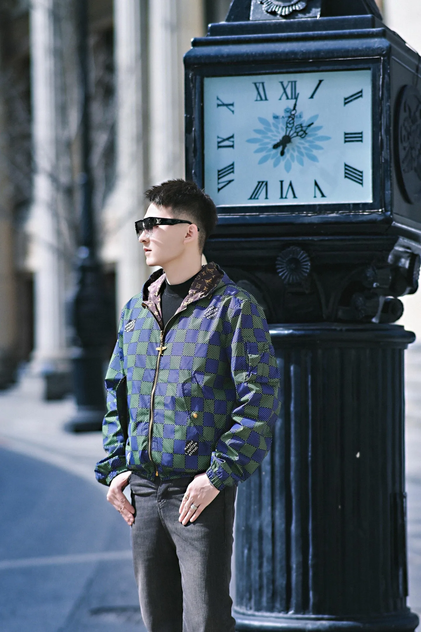 Louis Vuitton/Louis Vuitton presbyopic checkerboard double-sided jacket